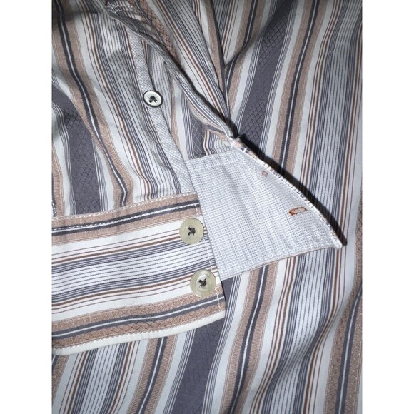 Tommy Bahama Shirt Mens XL Multicolor Striped Button Up Long Sleeve Flip Cuff - Picture 4 of 11